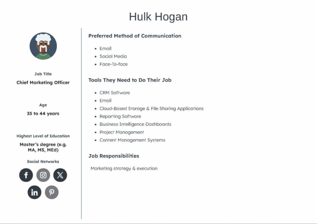 buyer persona description