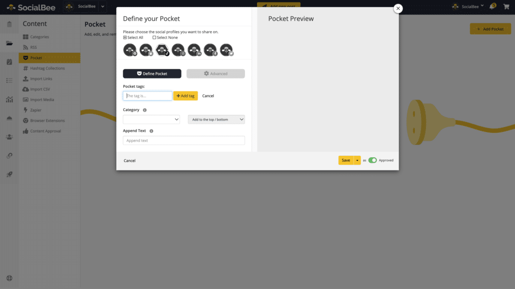 SocialBee's Pocket integration