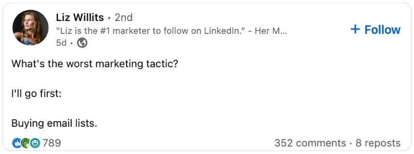 LinkedIn post examples starting with a question
