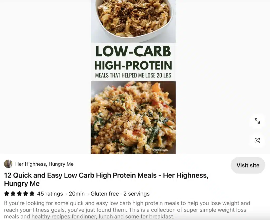 Pinterest content optimized for SEO