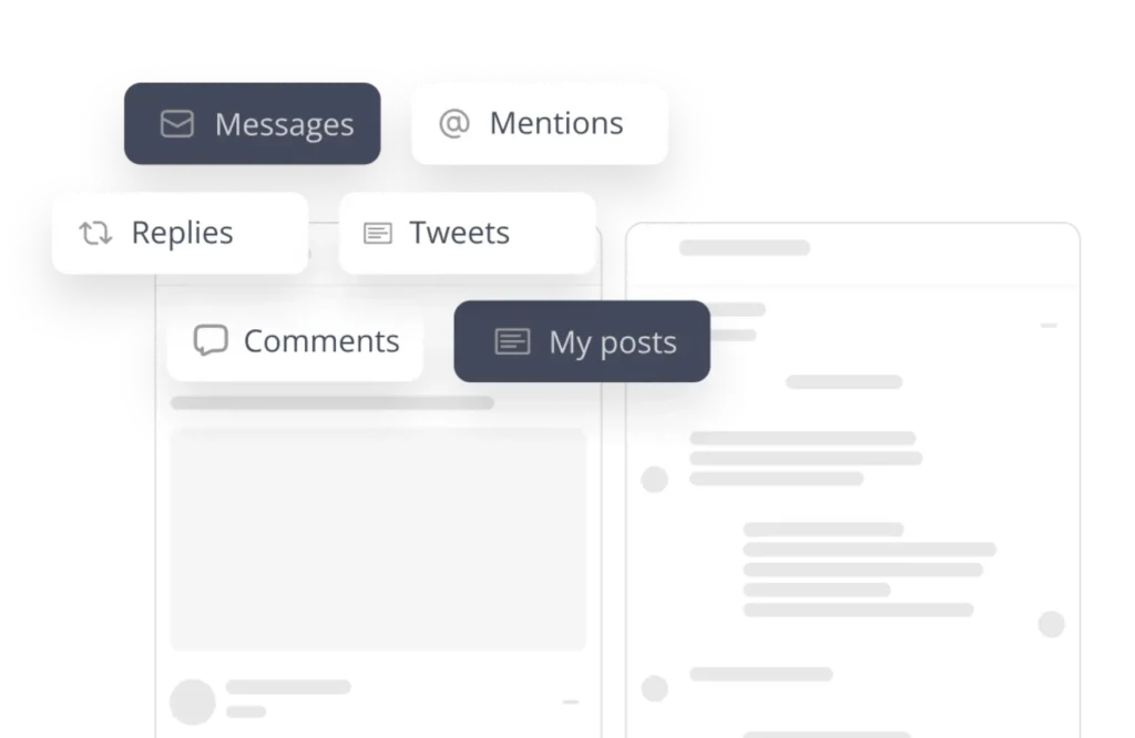 SocialBee's social inbox from where you can reply to social media comments, mentions, and messages.