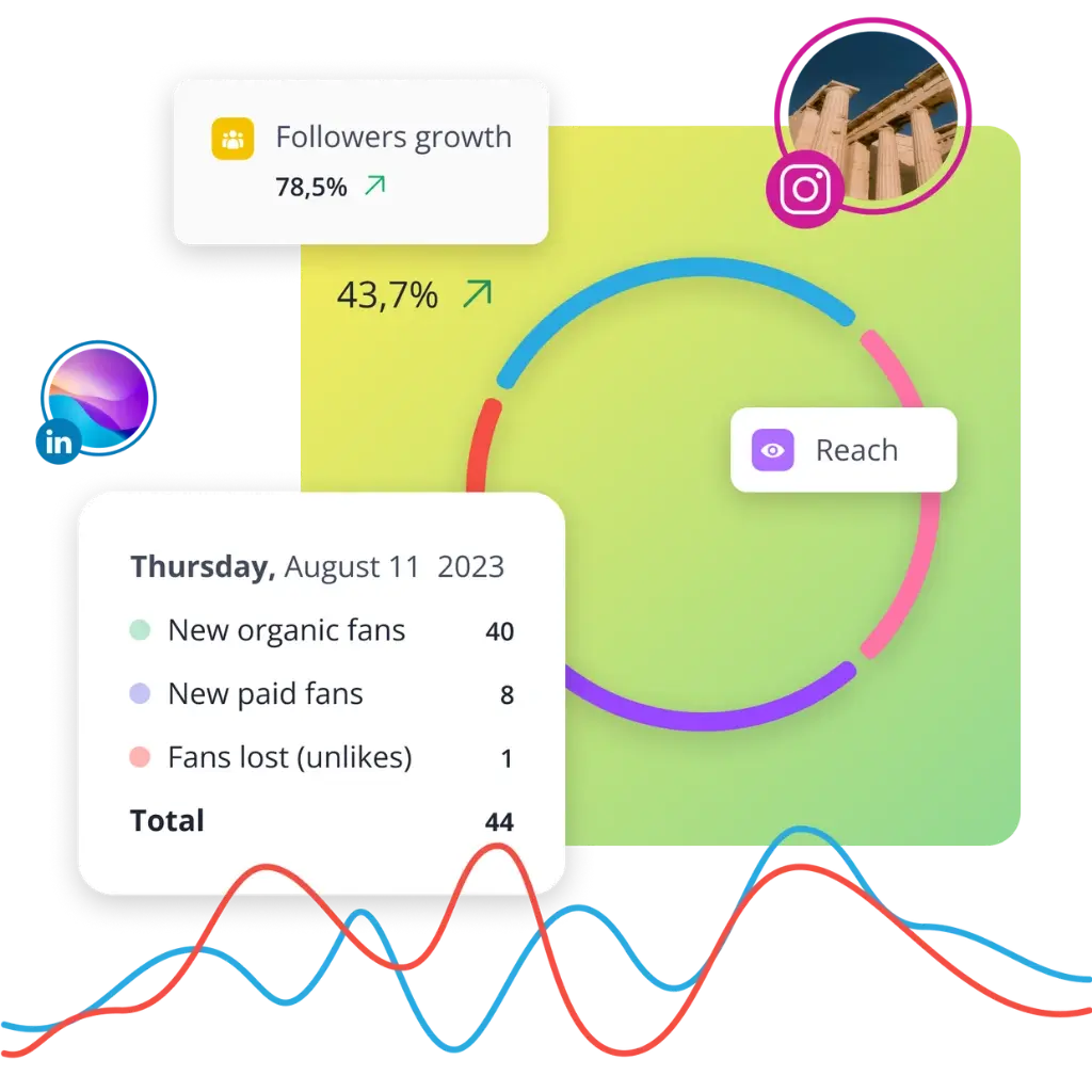 SocialBee follower growth analytics